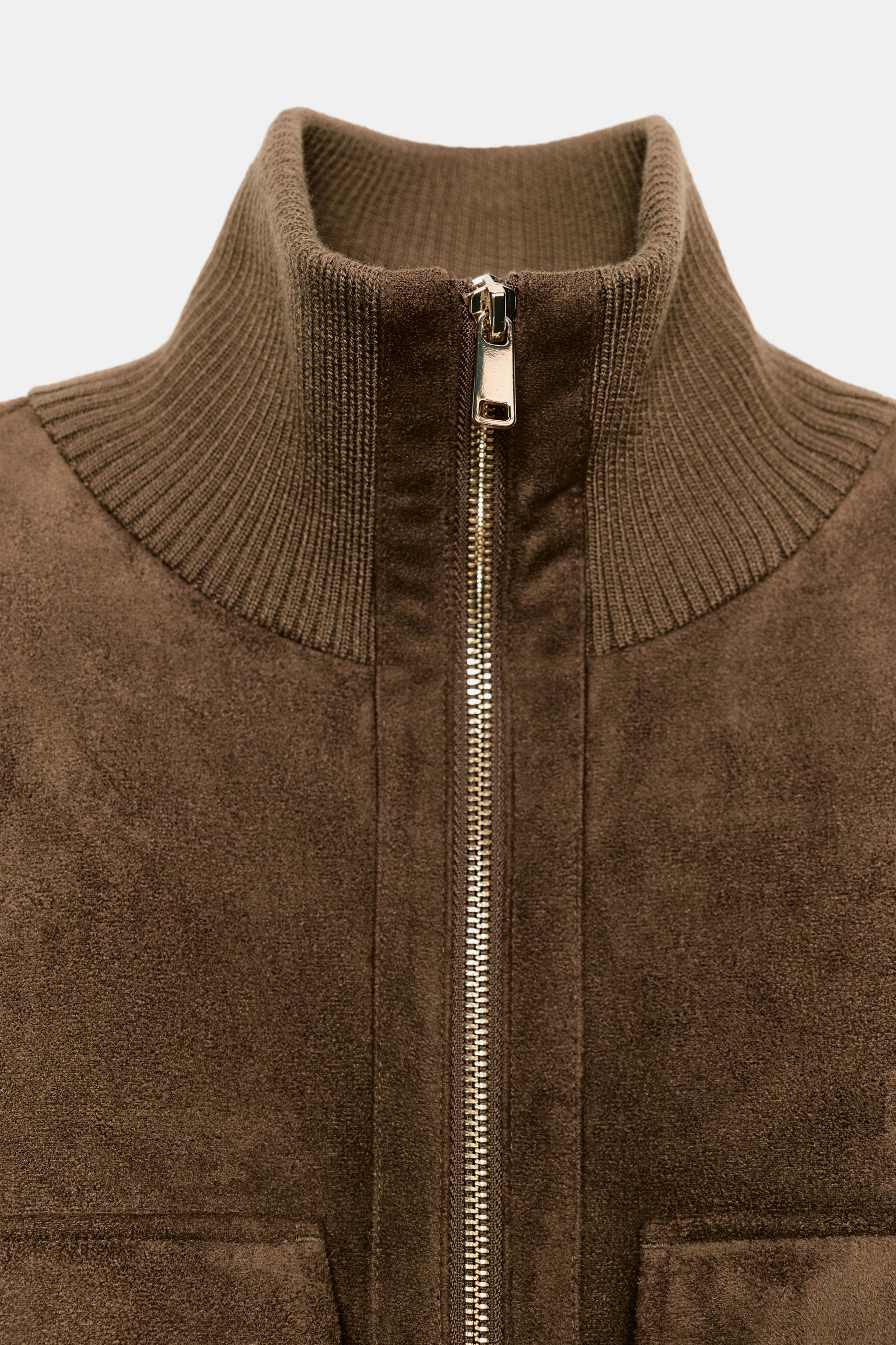 RIB HIGH COLLAR BOMBER JACKET
